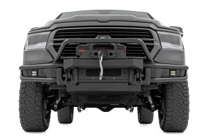 Ram 1500 Front Bumper - Rough Country - Tubular | Winch Mount - Satin Black - '19-'24